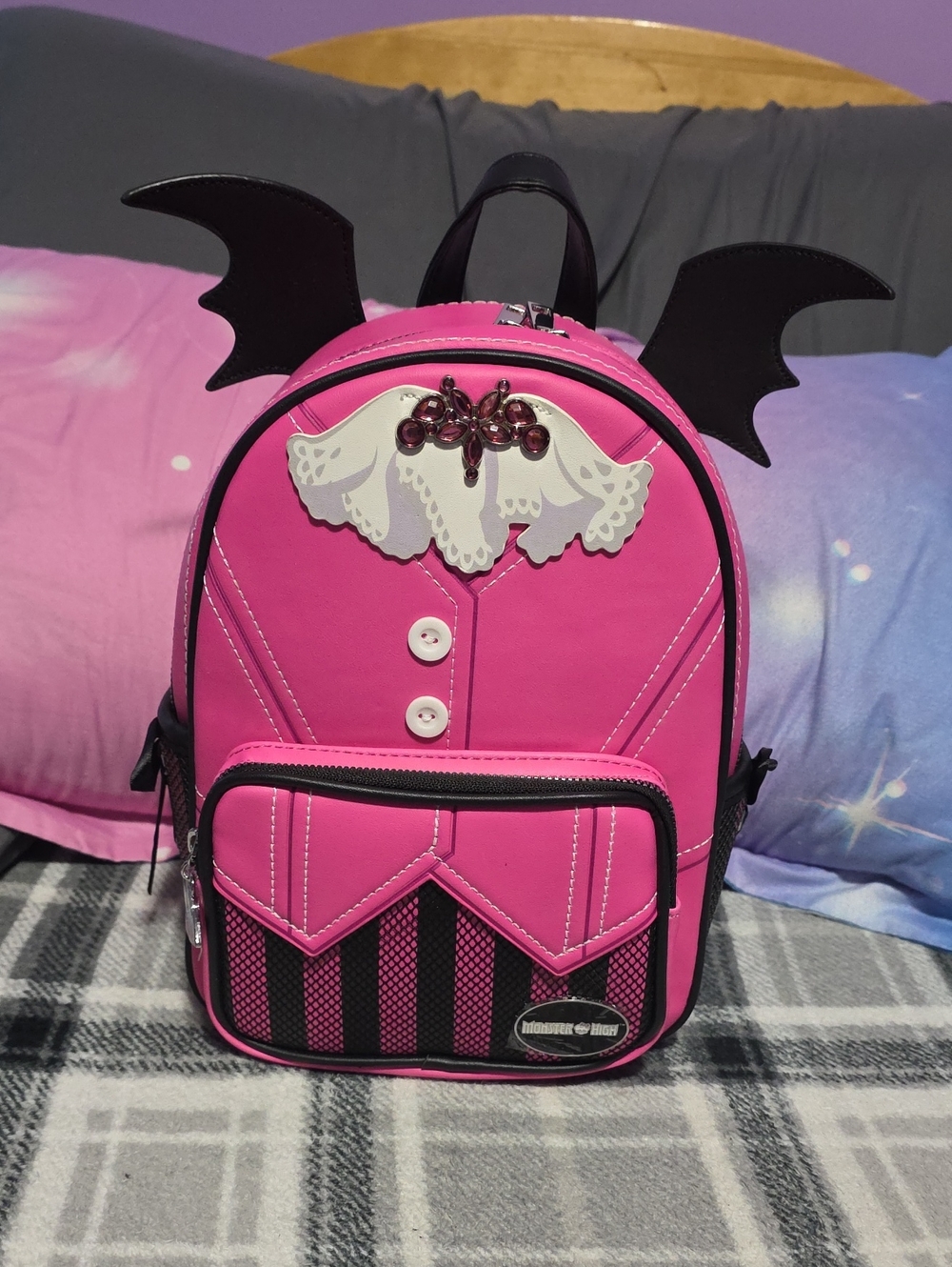 Monster High Draculaura Backpack with Black Bat Wings